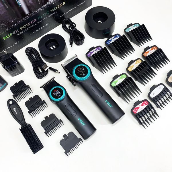 Набор VGR 2 в 1 V-001 V-977 BLACK, аккумуляторная машинка для стрижки и триммер. Цвет: черный ws74634 фото