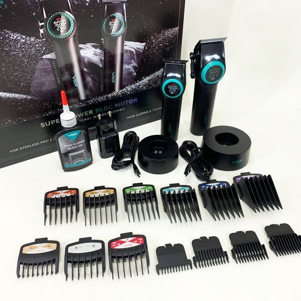 Набор VGR 2 в 1 V-001 V-977 BLACK, аккумуляторная машинка для стрижки и триммер. Цвет: черный ws74634 фото