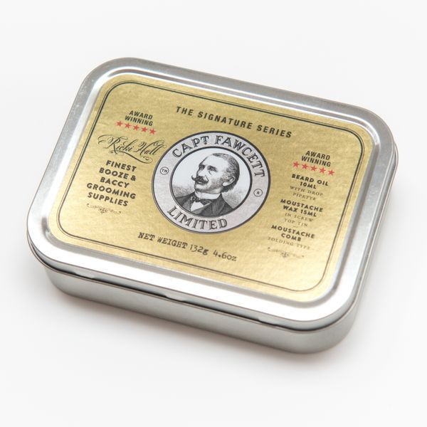Олія для бороди, віск та гребінець для вус Captain Fawcett Ricki Hall's Booze & Baccy Oil (10ml) and Wax (15ml) Wax) & Moustache Comb) F6675 фото