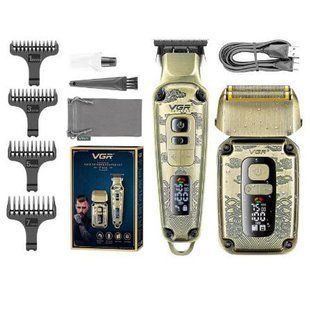 Профессиональный набор для стрижки 2 в 1 Машинка и Триммер VGR Voyager Barber Combo V-641 ws12485 фото