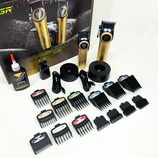 Набір VGR 2 в 1 V-001 V-977 GOLD, акумуляторна машинка для стрижки та триммер. Колір: золотий ws41484 фото