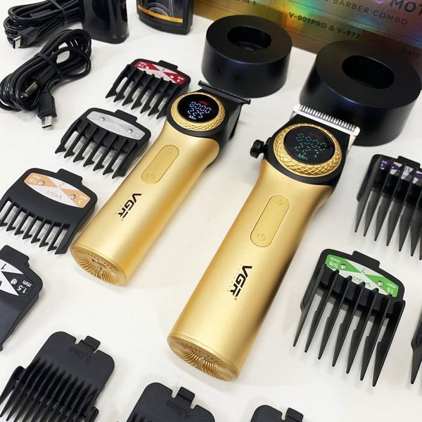 Набір VGR 2 в 1 V-001 V-977 GOLD, акумуляторна машинка для стрижки та триммер. Колір: золотий ws41484 фото