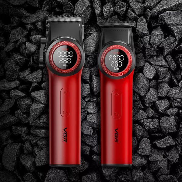 Набір VGR 2 в 1 V-001 V-977 RED, акумуляторна машинка для стрижки та триммер. Колір: червоний ws48433-1 фото