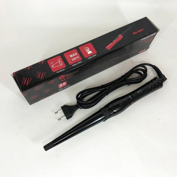 Конусна плойка для волосся DOMOTEC MS-4907, Сучасні щипці для завивки волосся. Колір: чорний ws85812 фото