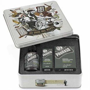 Подарочный набор для бороды Proraso Metal Box Beard Care Cypress & Vetyver 8004395006922 фото