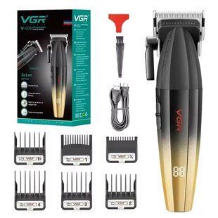 Машинка для стрижки волос аккумуляторная Professional Turbo с разными насадками VGR V-003. Цвет: желтый ws45619 фото