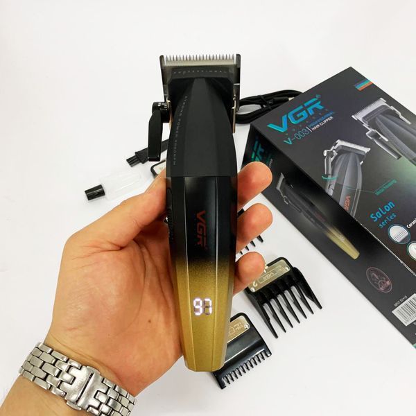 Машинка для стрижки волосся акумуляторна Professional Turbo з різними насадками VGR V-003. Колір: жовтий ws45619 фото