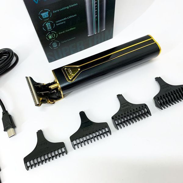 Профессиональная аккумуляторная машинка для стрижки VGR V-009 триммер для бороды и усов. Цвет: золотой ws45797 фото