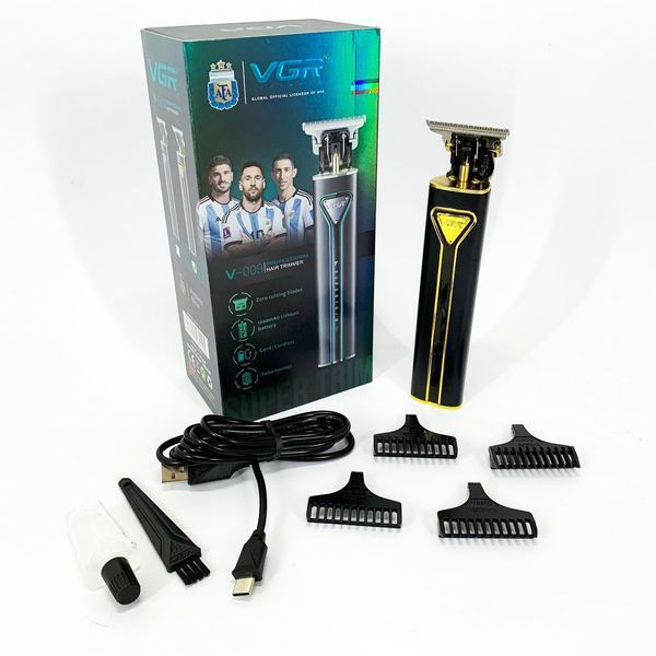 Профессиональная аккумуляторная машинка для стрижки VGR V-009 триммер для бороды и усов. Цвет: золотой ws45797 фото