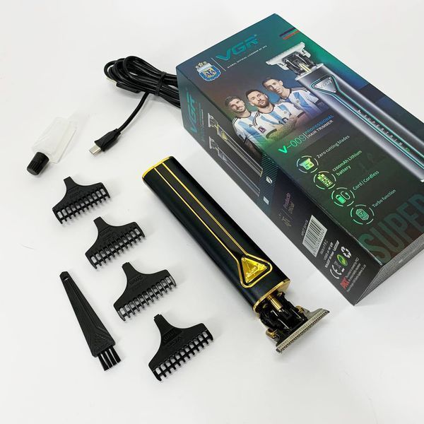 Профессиональная аккумуляторная машинка для стрижки VGR V-009 триммер для бороды и усов. Цвет: золотой ws45797 фото