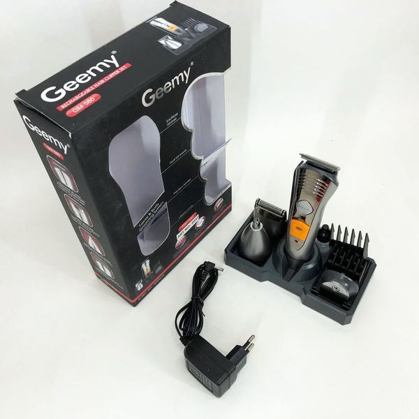 Набор для стрижки Pro Gemei GM-580 триммер 7в1 для стрижки волос, бритья бороды, для носа и ушей, стайлер ws15636-1 фото