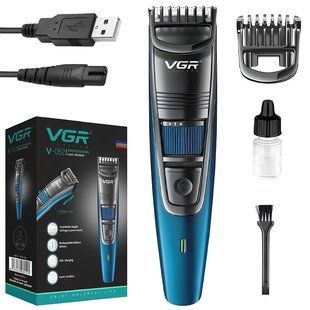 Универсальная аккумуляторная машинка VGR V-053B для стрижки волос, бороды, усов и тела, зарядка от USB ws99317 фото