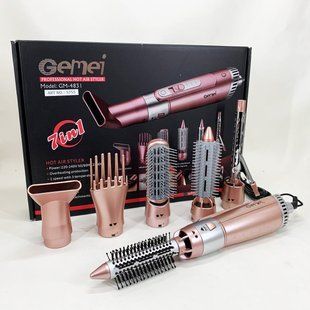 Щипцы фен для волос мультистайлер GEMEI GM-4831 7в1, классический фен для волос, мощный фен для волос ws74649 фото