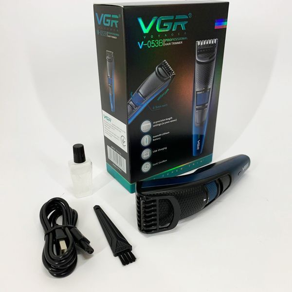 Універсальна акумуляторна машинка VGR V-053B для стрижки волосся, бороди, вусів та тіла, зарядка від USB ws99317 фото