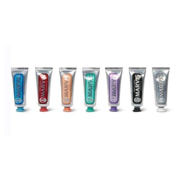 Подарунковий набір зубних паст Marvis 7 Flavours Box 7 x 25 мл (Classic Strong, Whitening, Aquatic, Ginger, Licorice, Jasmin , Cinnamon) 8004395114665 фото