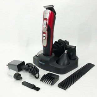 Машинка для стрижки 10в1 GEMEI GM-592, окантовочная машинка, подстригательная машинка. Цвет: красный ws37577 фото