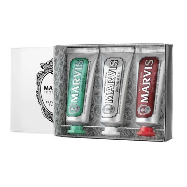 Подарунковий набір зубних паст Marvis 3 x 25 мл (Classic Strong Mint , Whitening Mint, Cinnamon Mint) 8004395114689 фото