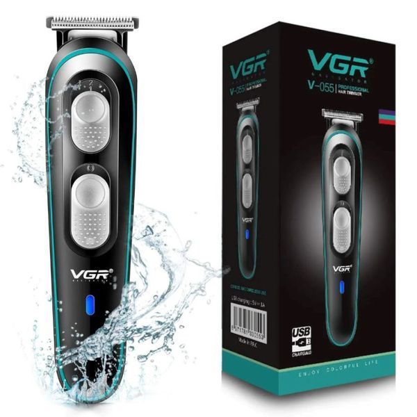 Триммер аккумуляторный, машинка для стрижки VGR V-055 с регулятором высоты, 4 насадки 2054238 фото
