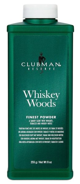 Профессиональная тальковая пудра для дезинфекции Виски и Дерево Clubman Reserve Whiskey Woods Finest Powder 255g 90782 фото