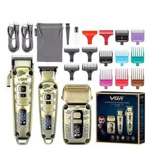 Профессиональный набор для стрижки 3 в 1 Машинка, Триммер и Шейвер VGR Voyager Barber Combo V-642 ws38136 фото