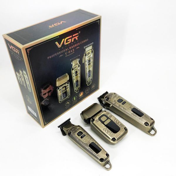 Професійний набір для стрижки 3 в 1 Машинка, Тример та Шейвер VGR Voyager Barber Combo V-642 ws38136 фото