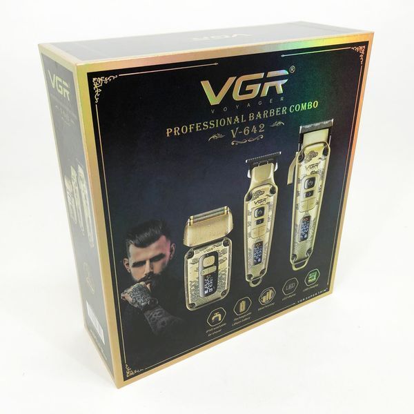 Професійний набір для стрижки 3 в 1 Машинка, Тример та Шейвер VGR Voyager Barber Combo V-642 ws38136 фото