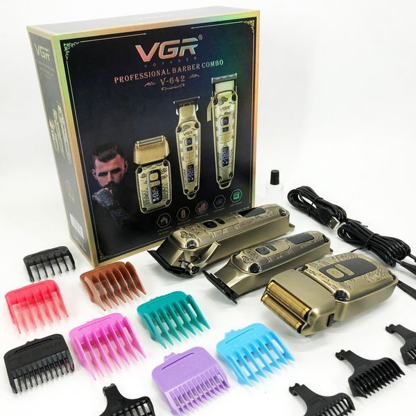 Професійний набір для стрижки 3 в 1 Машинка, Тример та Шейвер VGR Voyager Barber Combo V-642 ws38136 фото