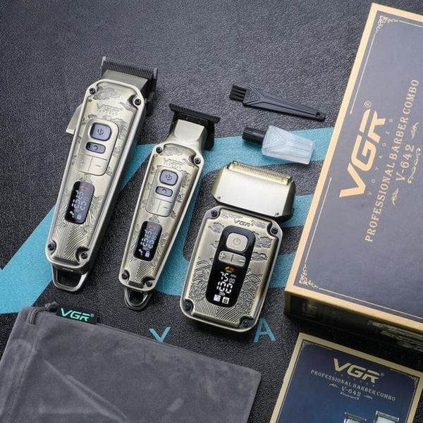 Професійний набір для стрижки 3 в 1 Машинка, Тример та Шейвер VGR Voyager Barber Combo V-642 ws38136 фото