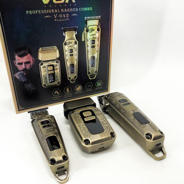 Професійний набір для стрижки 3 в 1 Машинка, Тример та Шейвер VGR Voyager Barber Combo V-642 ws38136 фото
