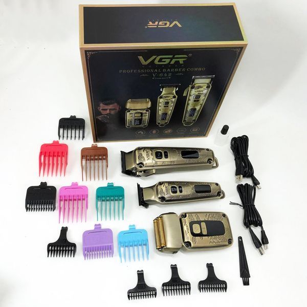 Професійний набір для стрижки 3 в 1 Машинка, Тример та Шейвер VGR Voyager Barber Combo V-642 ws38136 фото