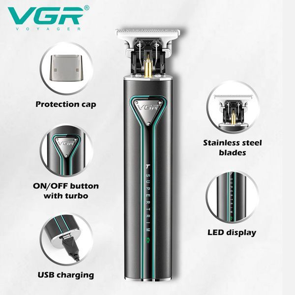 Профессиональный триммер для стрижки волос, бороды и усов VGR Voyager Hair Trimmer V-009 ws26747 фото