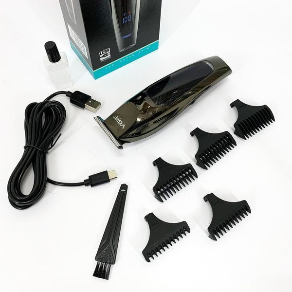 Машинка для стрижки волосся VGR V-070 Тример акумуляторний з USB та індикатором зарядки ws88357-1 фото