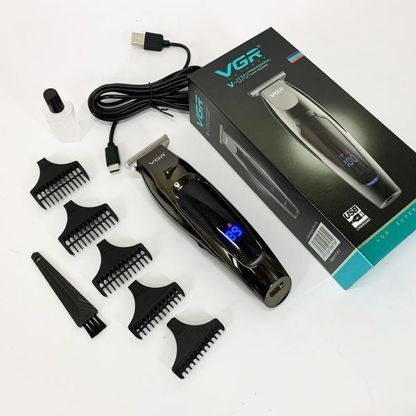 Машинка для стрижки волосся VGR V-070 Тример акумуляторний з USB та індикатором зарядки ws88357-1 фото
