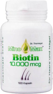 Біотин вітаміни для волосся MinoMax Biotin 10 000 мкг, 100 капсул 4270001445858 фото