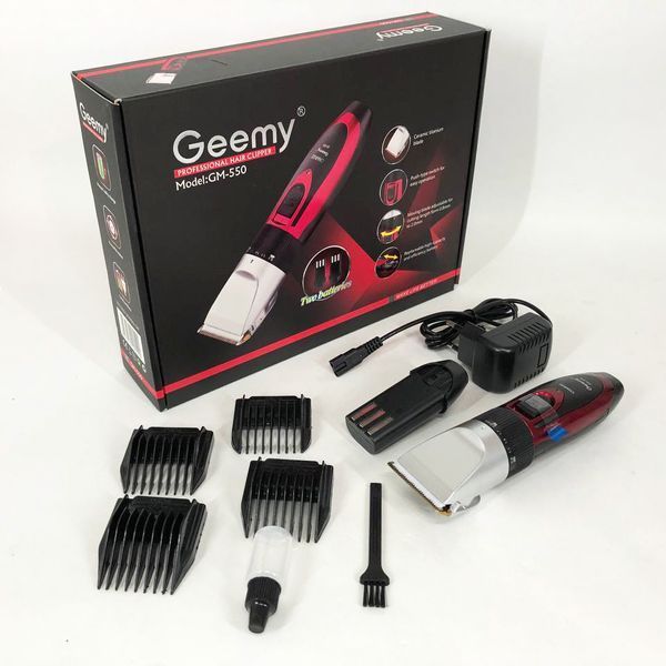Профессиональная машинка для стрижки волос GEMEI GM-550 с двумя аккумуляторами, Бритва триммер для бороды ws21522 фото