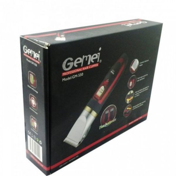 Профессиональная машинка для стрижки волос GEMEI GM-550 с двумя аккумуляторами, Бритва триммер для бороды ws21522 фото