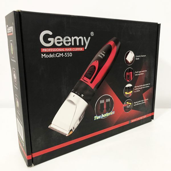 Профессиональная машинка для стрижки волос GEMEI GM-550 с двумя аккумуляторами, Бритва триммер для бороды ws21522 фото