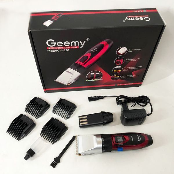 Профессиональная машинка для стрижки волос GEMEI GM-550 с двумя аккумуляторами, Бритва триммер для бороды ws21522 фото