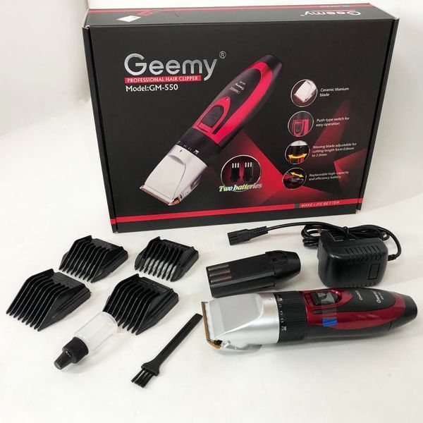 Профессиональная машинка для стрижки волос GEMEI GM-550 с двумя аккумуляторами, Бритва триммер для бороды ws21522 фото