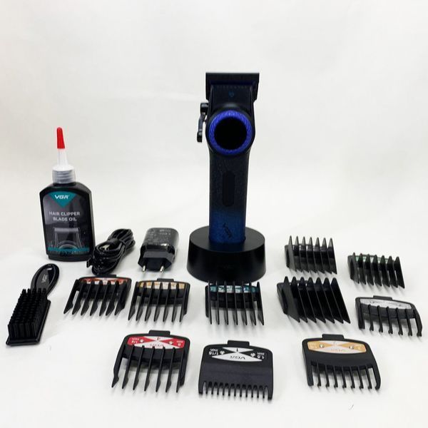 Професійна машинка для стрижки волосся VGR V-001 BLUE з дисплеєм 9000 об/хв та 10 насадками 1,5-24 мм ws74577-1 фото
