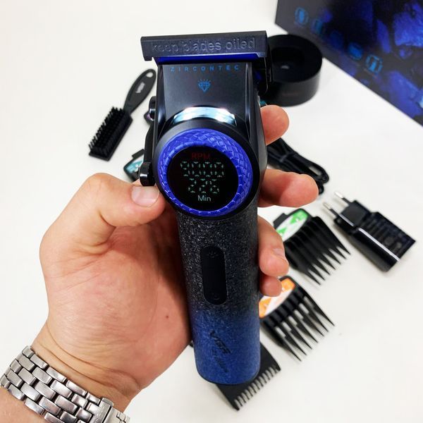 Професійна машинка для стрижки волосся VGR V-001 BLUE з дисплеєм 9000 об/хв та 10 насадками 1,5-24 мм ws74577-1 фото