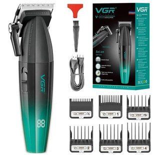 Машинка для стрижки волос аккумуляторная Professional Turbo с разными насадками VGR V-003. Цвет: зеленый ws63972 фото