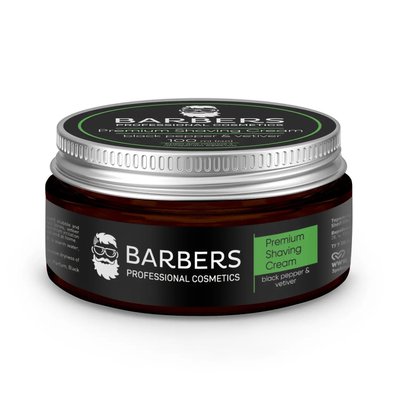 Крем для гоління з тонізуючим ефектом Barbers Black Pepper-Vetiver 100 мл 735021 фото