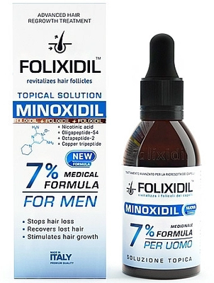 Лосьйон проти випадіння волосся для чоловіків Folixidil міноксиділ 7%, 60 мл 8011483016015 фото