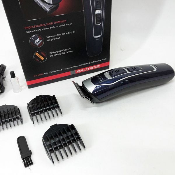 Машинка для стрижки GEMEI GM-6115, машинка для стрижки волос беспроводная. Цвет: синий ws37978 фото