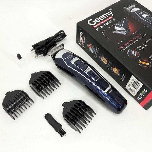 Машинка для стрижки GEMEI GM-6115, машинка для стрижки волос беспроводная. Цвет: синий ws37978 фото