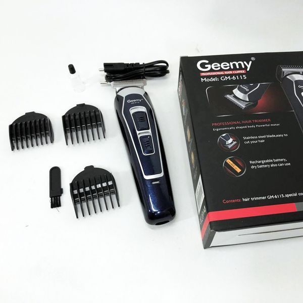 Машинка для стрижки GEMEI GM-6115, машинка для стрижки волос беспроводная. Цвет: синий ws37978 фото