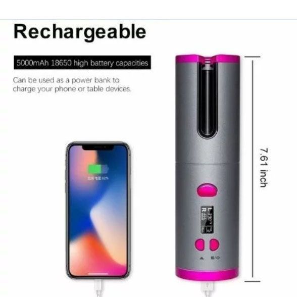 Плойка авто-бигуди для завивки волос, беспроводной Ramindong Hair curler. Цвет: серый ws43416 фото