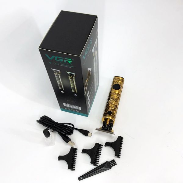 Машинка для стрижки волосся і бороди VGR V-097, Машинка для підстригання Окантувальна машинка. Колір: золотий ws28989 фото