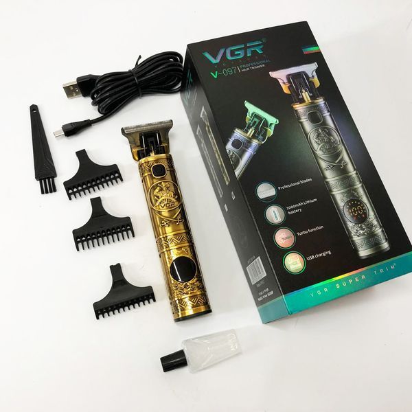 Машинка для стрижки волосся і бороди VGR V-097, Машинка для підстригання Окантувальна машинка. Колір: золотий ws28989 фото